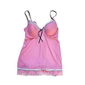 rampage mesh babydoll cami top